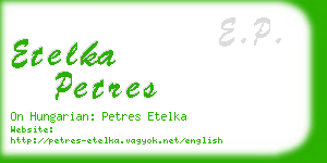etelka petres business card